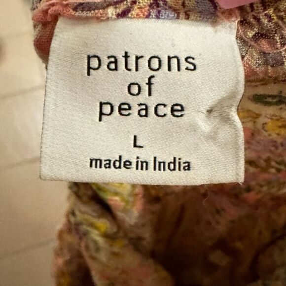 Patrons of Peace Women's Floral Ruffle Mini Dress Pink multi  Size L - Picture 2 of 14